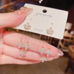 Leaf earrings crystal