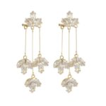 Leaf earrings crystal