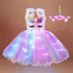 Girl’s shiny unicorn tutu dress