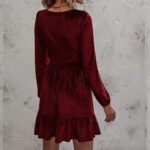 Deep v-neck velvet dress