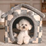 Foldable dog house kennel bed