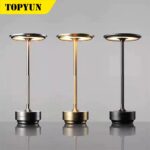 Metallic Cordless Rechargeable Waterproof Table Lamp