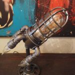 Steampunk rocket lamp