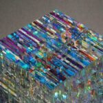 Crystal sculpture table ornament magic chromaticity cube