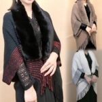 Knit Fringe Fur Collar Shawl Coat