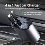 3-in-1 Retractable Fast Charging Car Adapter