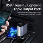 3-in-1 Retractable Fast Charging Car Adapter