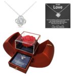 Rose Flower Box With Necklace